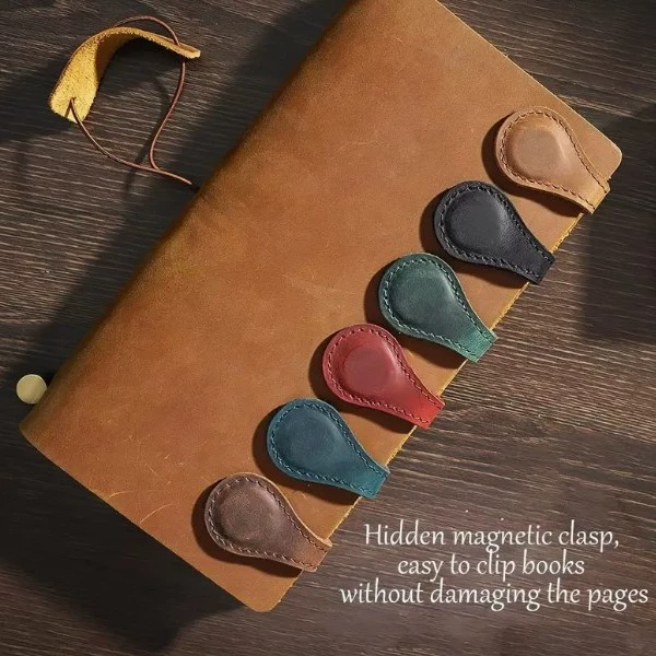 Пятно трансграничные магнитные закладок, ретро двухсторонний магнитный ферромагнетизм кожаные закладок Amazon