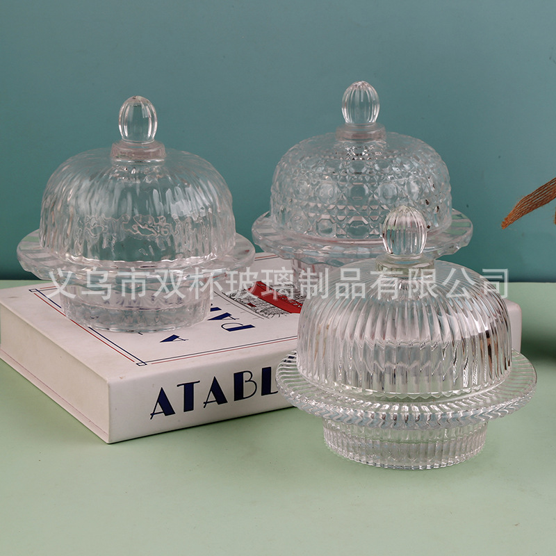 Glass Bird's Nest Cup with Lid, Fruit Plate, Tea Tray, Glass Dessert Bowl, White Fungus Bowl, Sugar Water Bowl, Snack Plate, Soup Cup Bowl