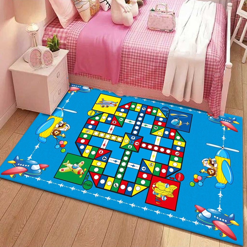 Los niños transfronterizos que se arrastran alfombra escena de tráfico de la ciudad mapa manta de juguete camino pista estacionamiento alfombra de piso