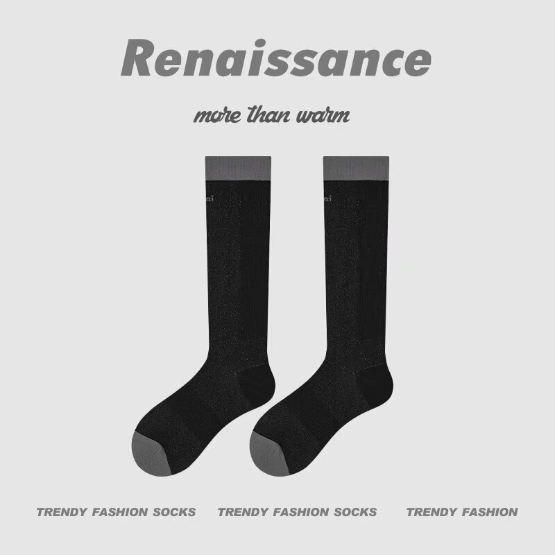 Renaissance微压薄款运动压力袜专业跑步跳绳健身小腿肌能长筒袜|undefined
