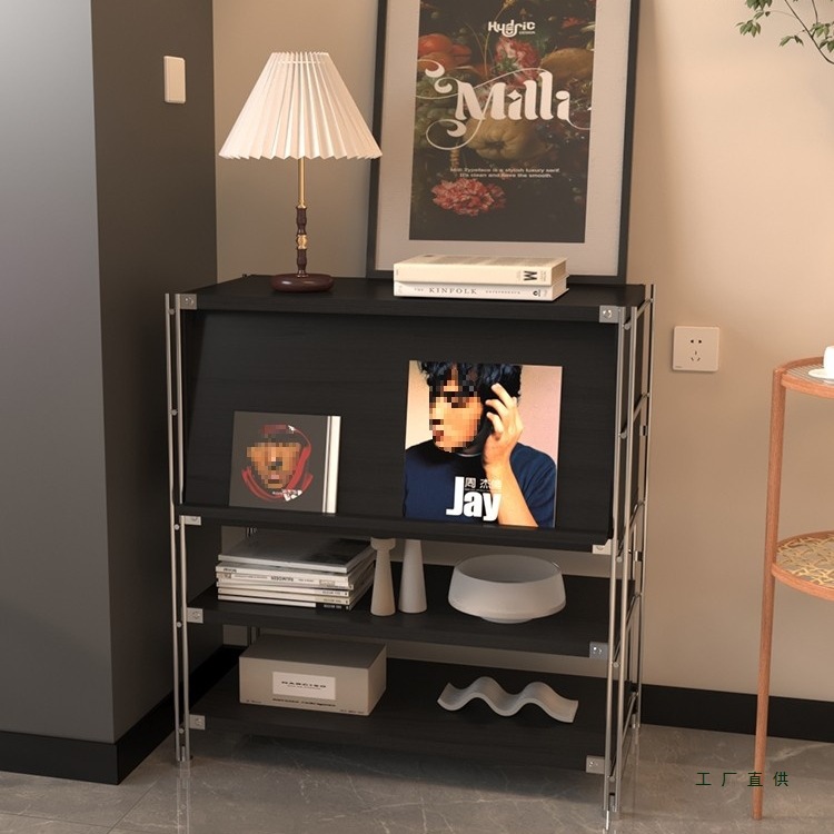 Bauhaus Cabinet Ins Style Sideboard Simple Flip Door Multi-Functional Storage Cabinet Living Room Cd Rack Floor-Standing Storage Rack