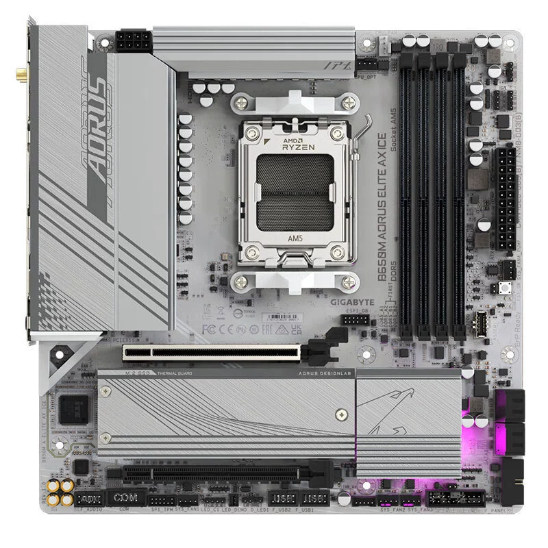 Gigabyte B650M AORUS ELITE AX Ice Carving материнская плата DDR5 для AM5 7600X/7800X3D