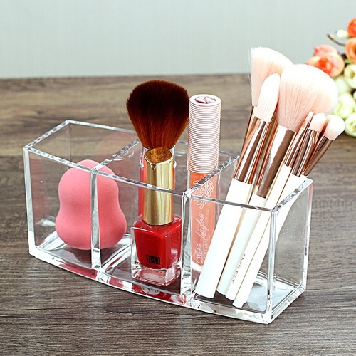 Manufacturer direct sales transparent makeup brush holder, eyebrow pencil comb storage box brush tube desk storage box chalk tube