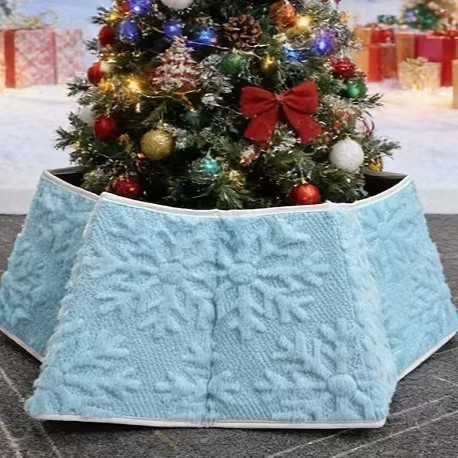Decoraciones navideñas transfronterizas con estampado vertical y terciopelo de ringgit tejiendo faldas de árboles de Navidad decoraciones festivas alrededor de árboles de regalo image 14