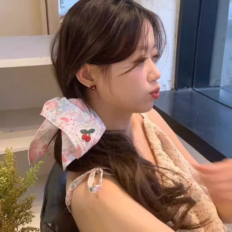 Temperamento bufanda cuadrada intestino lazo para el cabello femenino 2025 nuevo estilo súper grande cola de caballo cabeza cuerda viento perezoso banda de goma cuerda para el cabello tocado