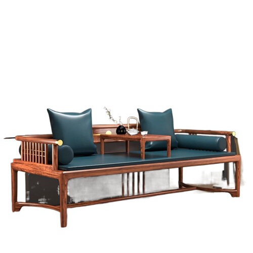 3l new Chinese style Arhat bed solid wood sofa simple modern small apartment push-and-retractable Zen couch living room dual-purpose bed