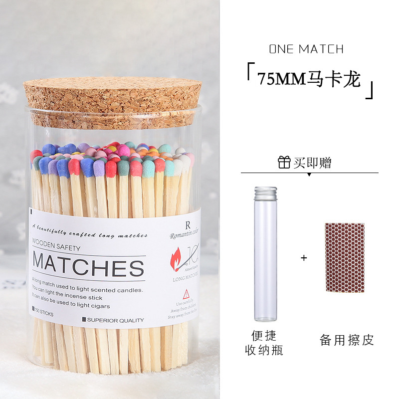 Velas de aromaterapia, fósforos de mango largo especiales, botellas de fósforos de colores al por mayor, materiales de fuego antiguos, versión extendida de alto valor