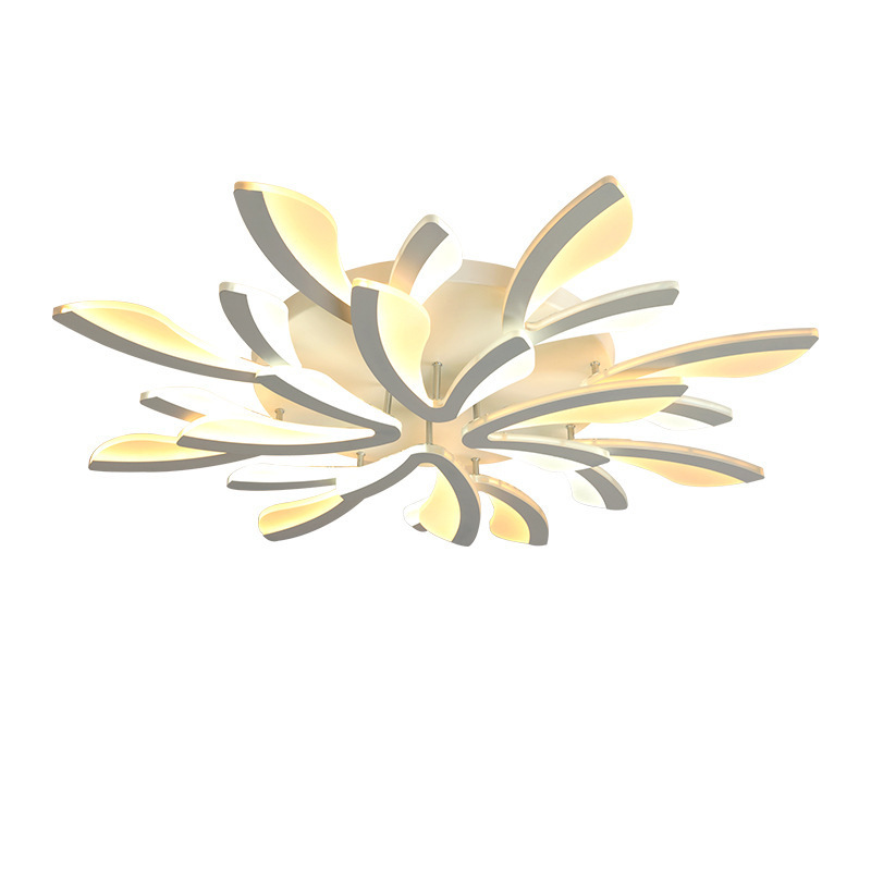 Luz de techo de la sala de estar moderna minimalista ultrafino LED inteligente luz Nordic Dandelion comedor dormitorio ventilador Paquete de luz