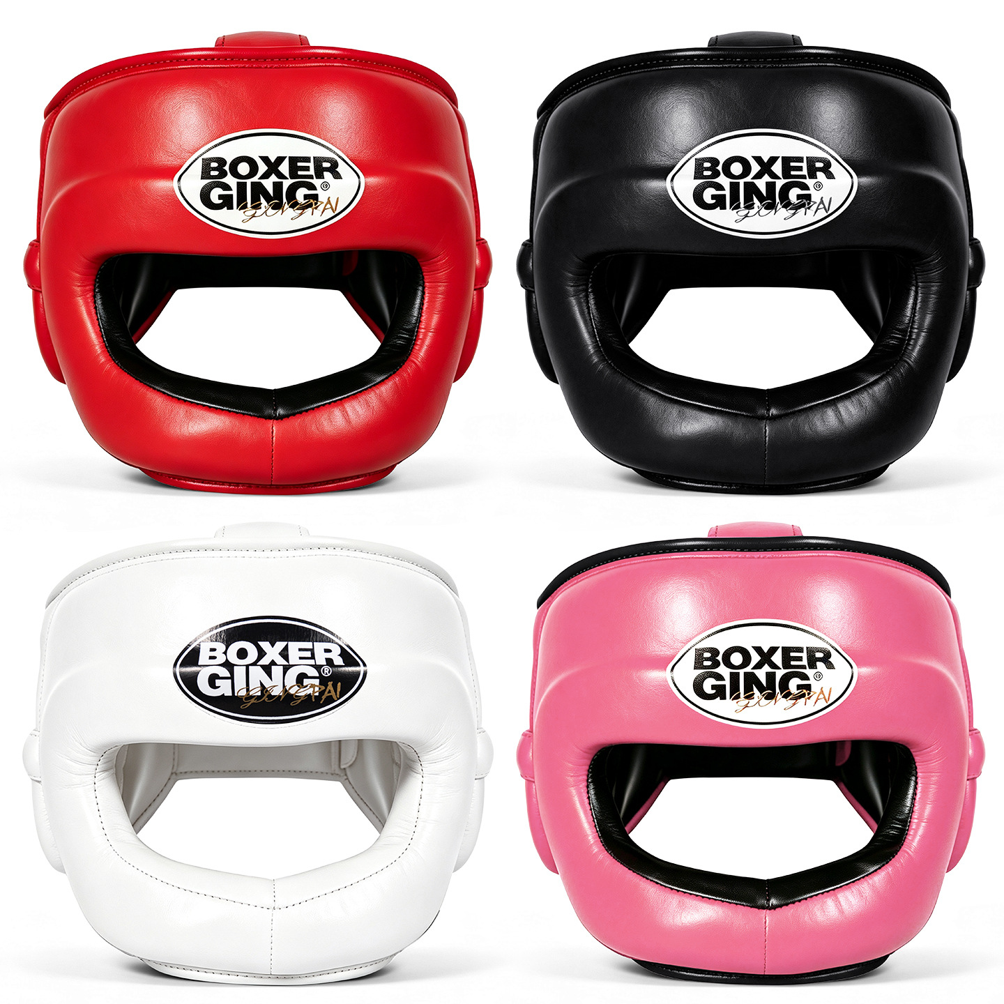 Professional boxing headgear, sparring, Muay Thai training, real leather head protector for adults, unisex protective gear