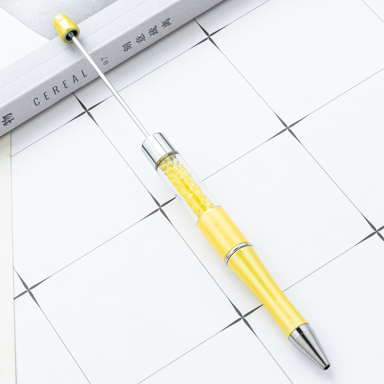 Bolígrafo con cuentas de cristal de bricolaje bolígrafo con cuentas de plástico giratorio multicolor bolígrafo de regalo publicitario creativo al por mayor