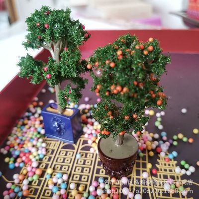 DOLLHOUSE小布娃娃屋配件 DIY场景模型 拍聂道具微缩仿真果树盆栽|ru