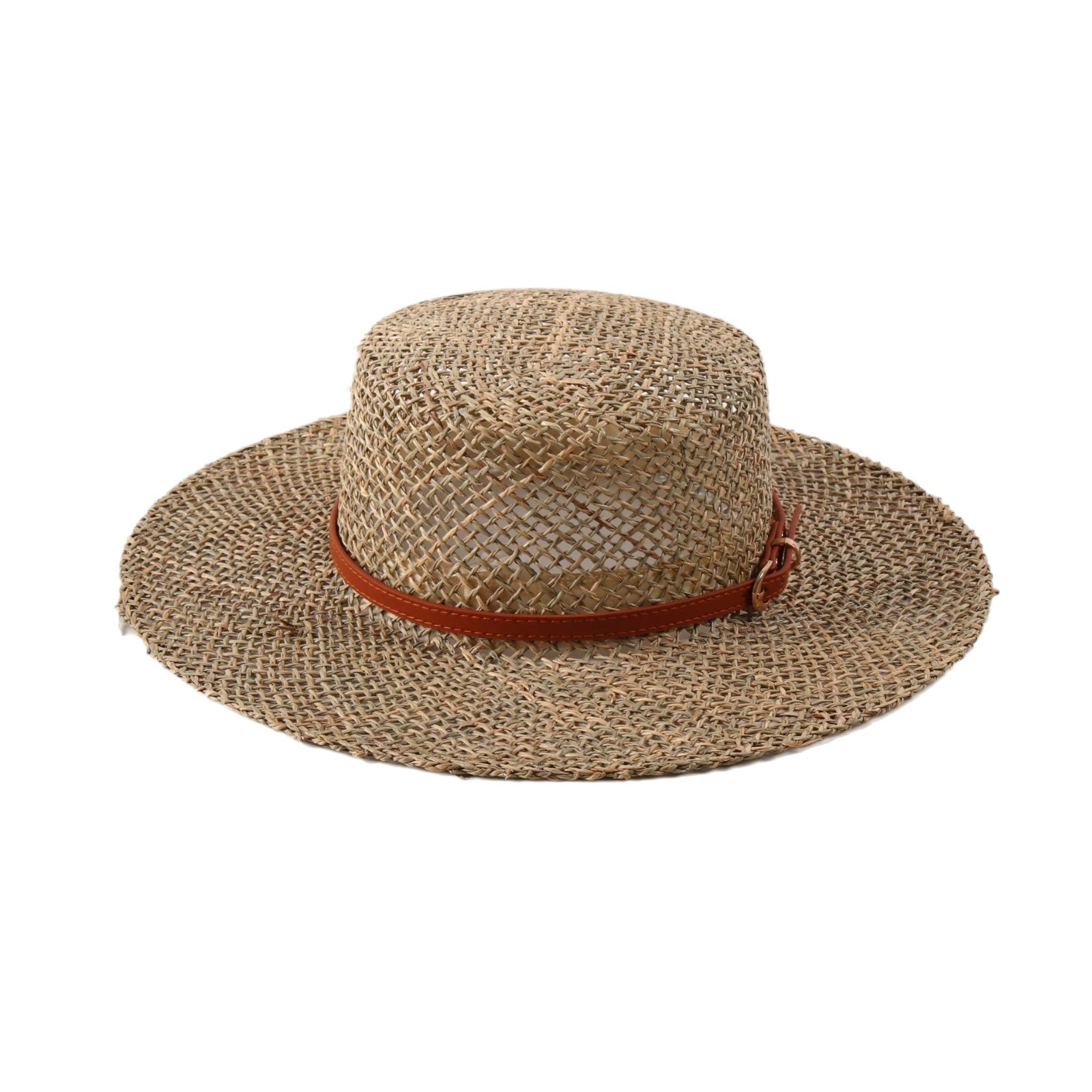 Damen Strohhut Im Hepburn Stil Mit Gürtel Für Den Sommer_voghion.com