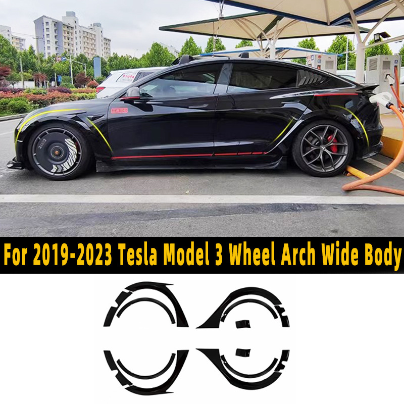 Suitable for 19-23 Model 3 Wide Body Wheel Eyebrow Modification Tubro Wide Body Wheel Eyebrow Widening Decorative Wheel Eyebrow
