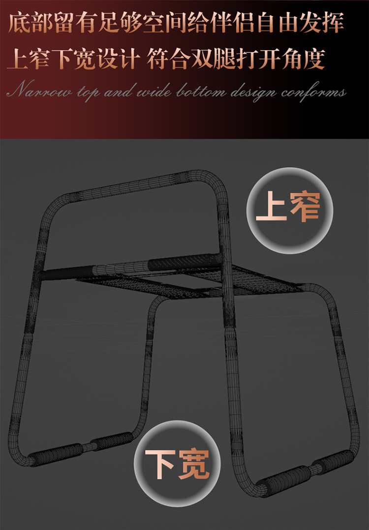 Adult Couple Auxiliary Restraint Set with Handcuffs and Cuffs, Black Iron, Chair-Compatible — detail image 24