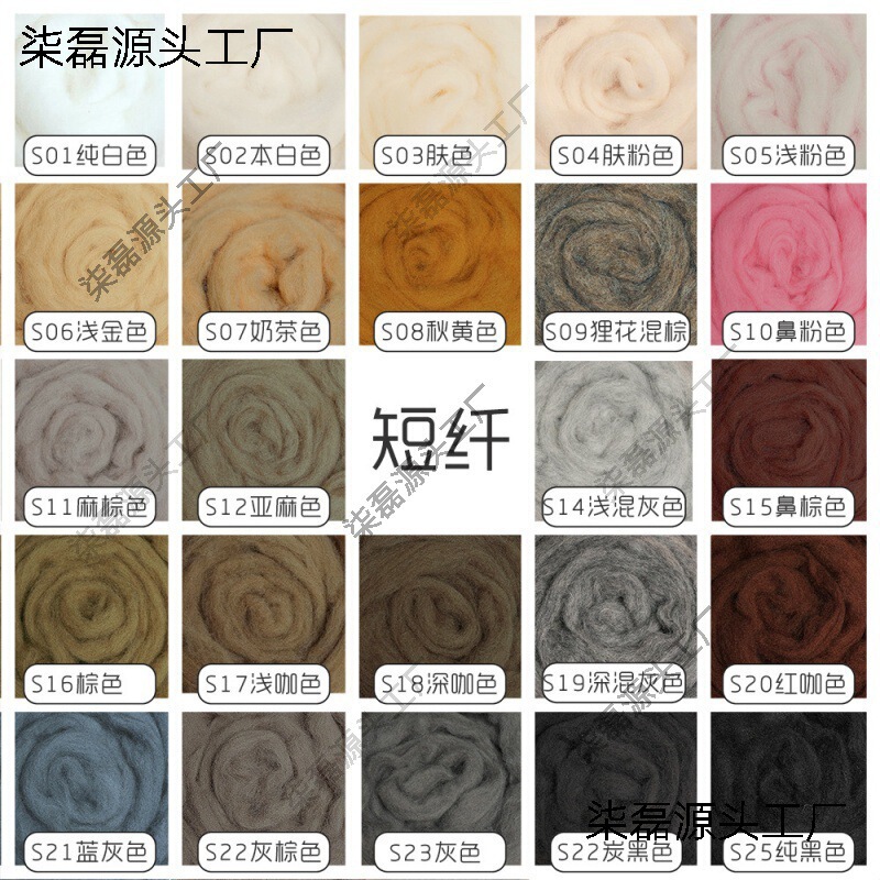 Wool Felt Poke Poke Le Staple Wool Needle Felt Reducing Fry Wool Wool Nose Paw Pad Powder Line Black Grey