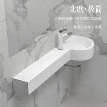批发日式小户型卫生间洗手盆迷你人造石洗脸盆挂墙式小尺寸台面一