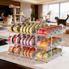 多层宠物罐头收纳架可堆叠啤酒饮料置物架自由组合猫粮罐头展示架