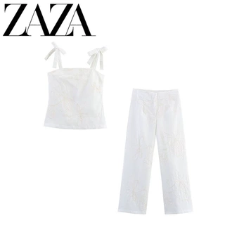 ZAZA 自制欧美风 批发女装 时尚百搭气质 设计系列刺绣阔腿裤上衣