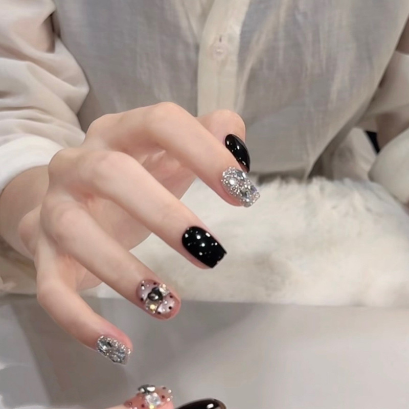 【Dark Night】Purely Handmade Wearable Nails, Black Light Luxury Phototherapy Nails, High-End, Brightening, Purely Handmade Wearable Nail Tips 【Dark Night】Purely Handmade Wearable Nails, Black Light Luxury Phototherapy Nails, High-End, Brightening, Purely Handmade Wearable Nail Tips