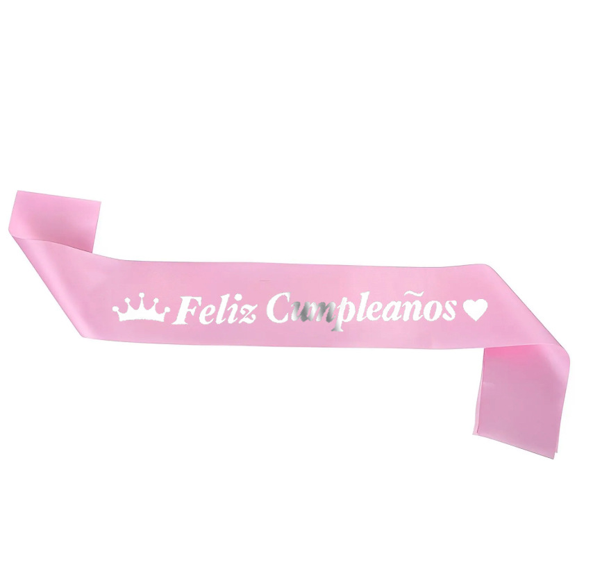 Fiesta de cumpleaños en español Cinturón de seda Feliz Cumpleaños Cinturón de etiqueta image 11