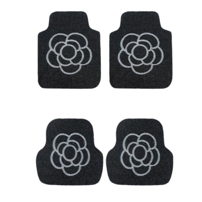 Car Carpet: black and white simple stain-resistant anti-slip