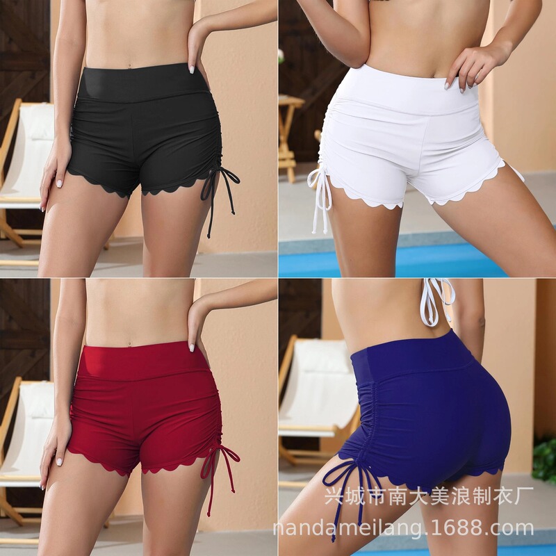 2026 New Bikini Bottoms for Women, Anti-Exposure Boxer Shorts, Sports Yoga Shorts, Beach Shorts, Drawstring Swimwear