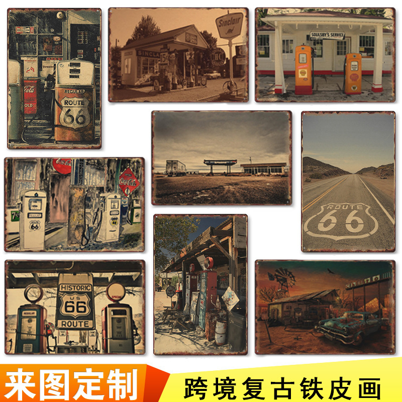 铁皮画酒吧服装店家居壁饰Tin Metal Decor跨境专卖装饰铁皮画
