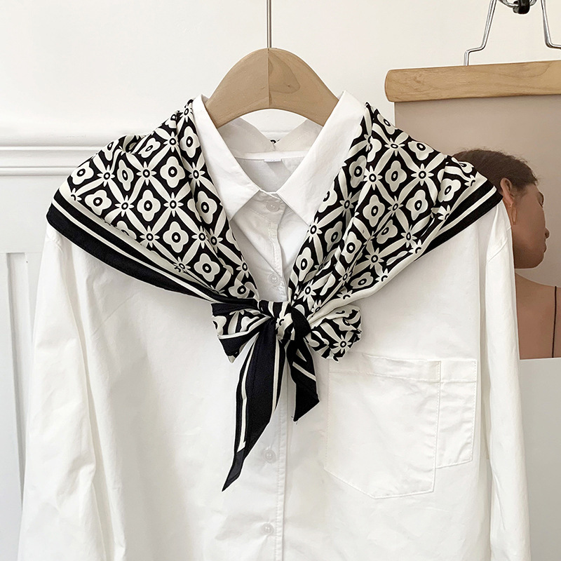 Bufanda triangular, babero, estilo fino de moda para mujer, cintura multifuncional, bufanda de seda decorativa, bufanda de línea de moda de alta gama, chal