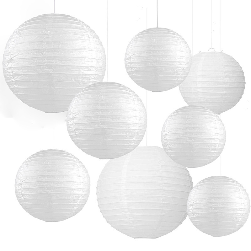 White paper lantern wholesale round wedding lantern Children's Painting diy lantern cross-border paper lampshade lighting White paper lantern wholesale round wedding lantern Children's Painting diy lantern cross-border paper lampshade lighting