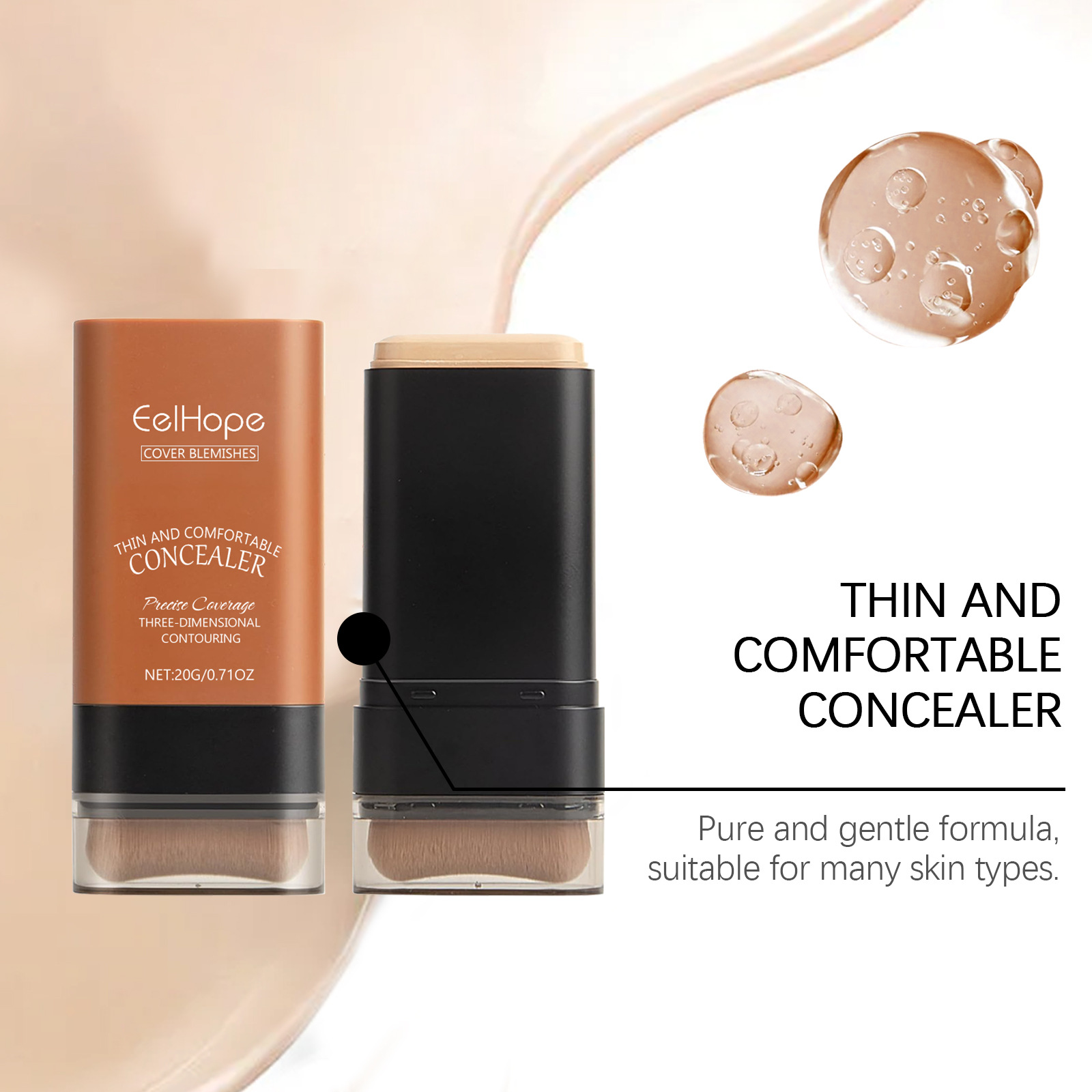 Clear concealer is een natuurlijke, lichte, jonge, glanzende, witte en hydraterende foundation make-up Stick_voghion.com