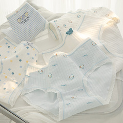 Category A baby cotton ladies cartoon girl underwear women's mid-waist breathable cotton antibacterial crotch bag buttocks student briefs