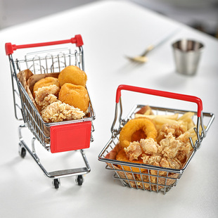 Elifan Creative Tableware Fast Food Restaurant Hotel Iron Mini Shopping Cart Shopping Basket Basket French Fries Fried Chicken
