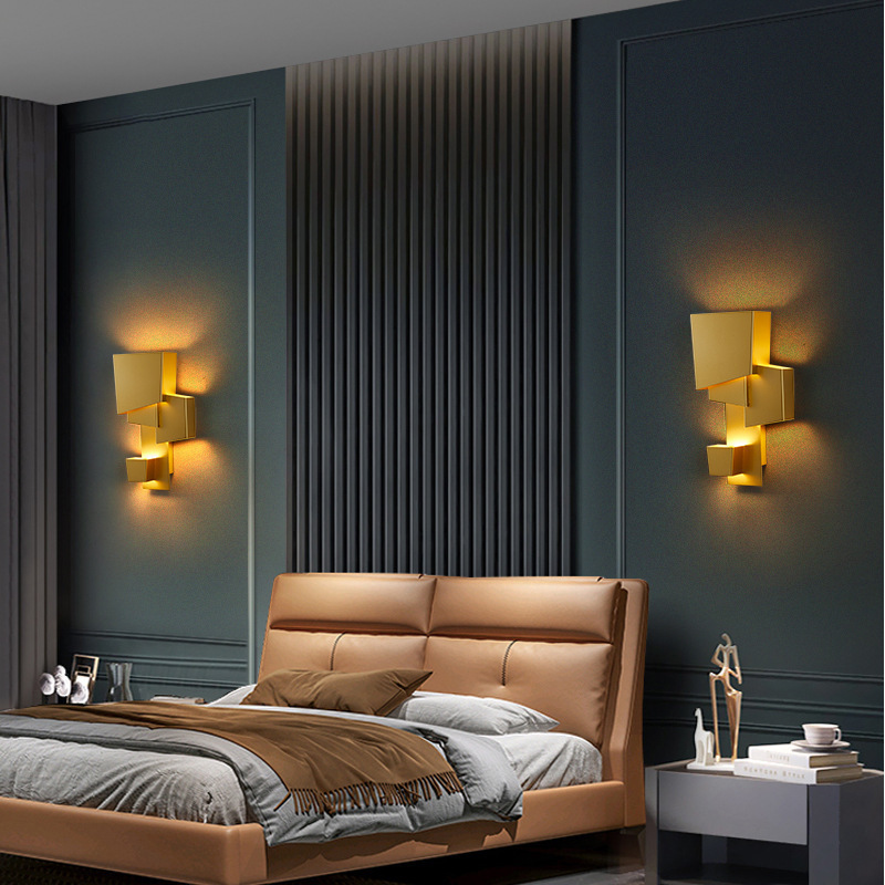 Pared dormitorio sala de estar diseñador nórdico lámpara de cabezal de cama lámpara de pared lámpara de pared diseño de pasillo moderno posmoderno caminar