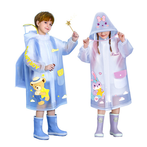 Beimei children's raincoat wholesale boys and girls primary school students full body waterproof kindergarten new poncho with school bag bits