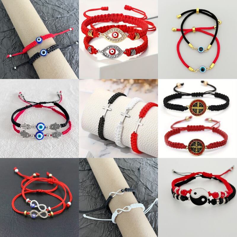 Cross-Border Simple Fashion Friendship Bracelet Hand-Woven Bracelet Set Couple Bracelet