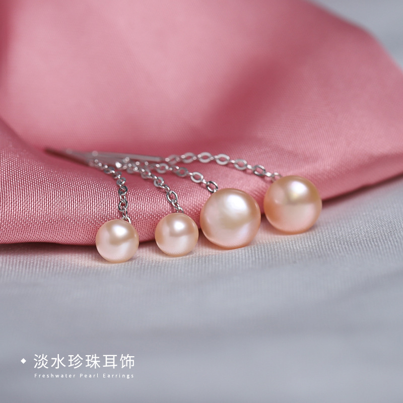 S925 pendientes de perlas de agua dulce de plata esterlina para las mujeres 2022 nuevos pendientes de moda simple temperamento pendientes joyería del oído