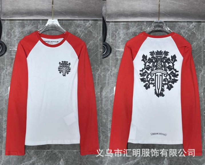 新款跨境CH克罗潮牌MattyBoy红唇十字针长袖圆领卫衣时尚百搭上衣|undefined