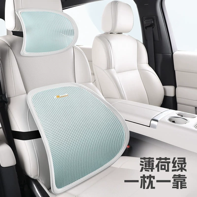 Waist support with Optional Logo - headrest-lumbar-support-mint-green