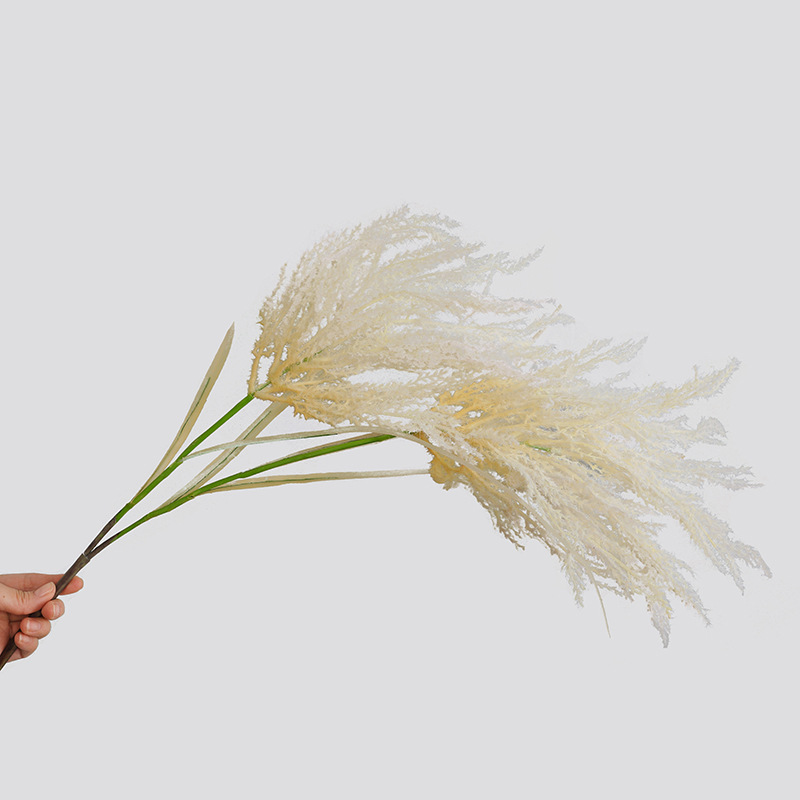 Nordic style soft furnishing home accessories and flower arrangement accessories. The bride holds artificial flowers 104cm 2 heads of reeds.