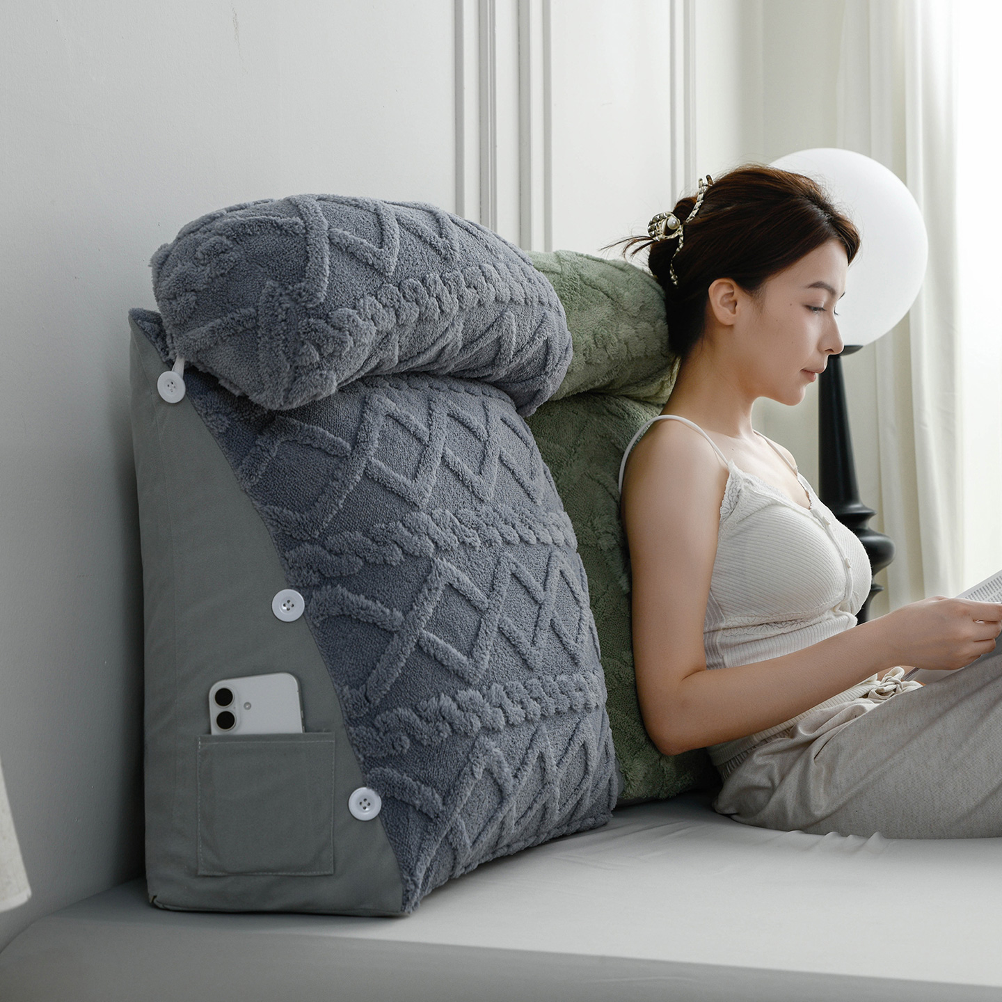 Bedside Cushion Soft Pillow for Pregnant Women to Support Waist and Neck, Sofa Pillow, Bed Reading Large Backrest Cushion 2025 New Model