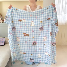 A类软糯加厚牛奶绒毛毯印花盖毯毛毯午休毯卡通功能沙发毯空调毯