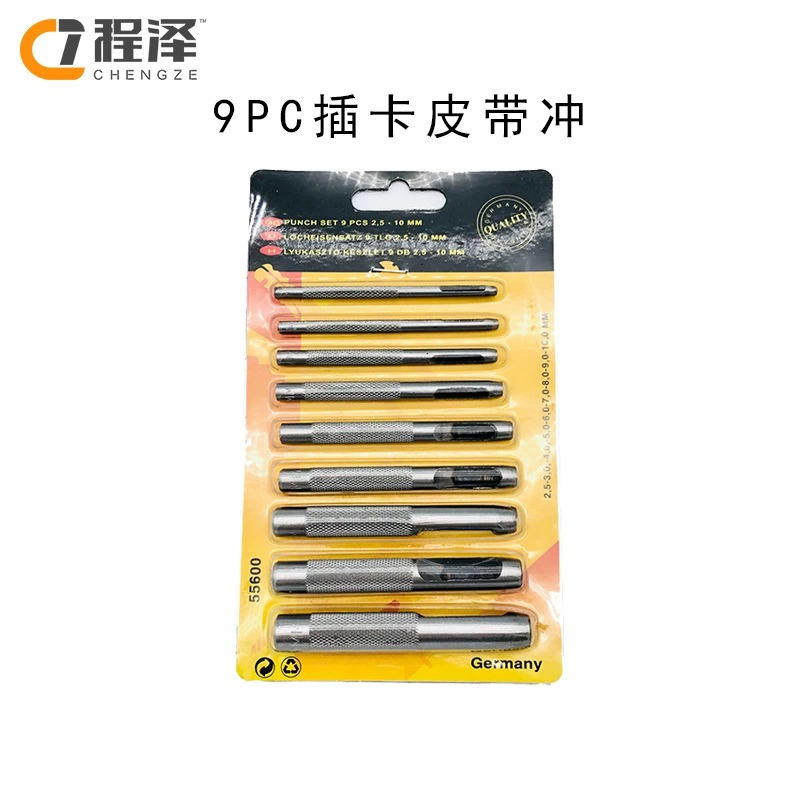 Ручной инструмент Острый 9 шт. Пробивка ремня DIY кожаная головка инструмента закалка перфоратор долото штамповка круглая штамповка прямые поставки с завода