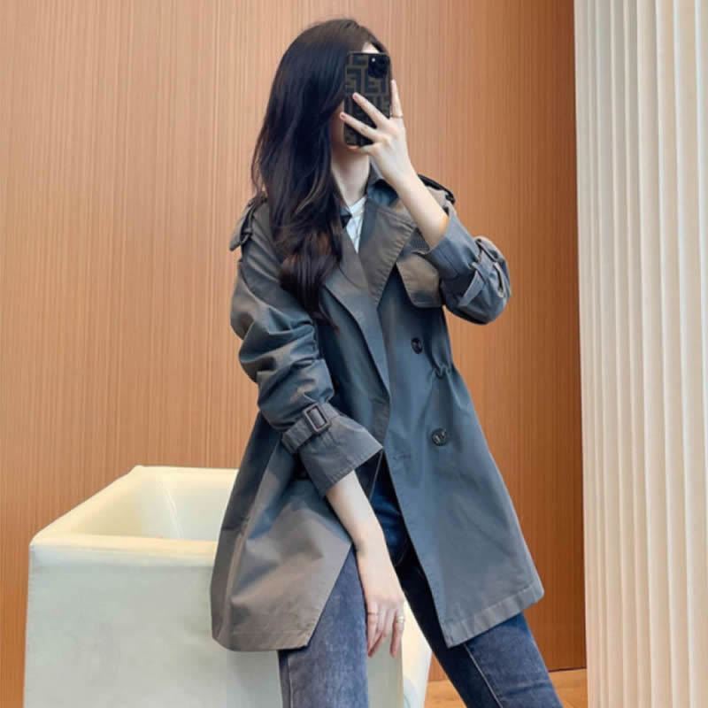 风衣女中长款春秋新款时尚小个子大衣外套|undefined