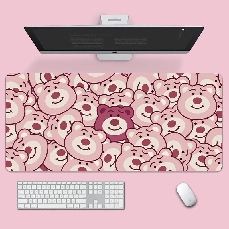 Столовый коврик для мыши — Cartoon Strawberry & Teaching Mouse, большой коврик для клавиатуры, 800×300/900×400 мм