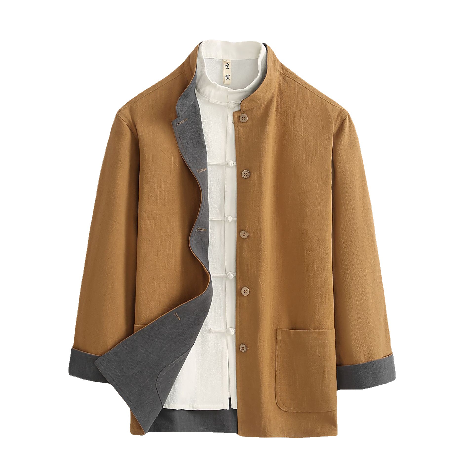 Tang costume Chaopai Retro Chinese style Antiquity men's wear Spring Cotton and hemp suit Easy men's wear Hanfu coat