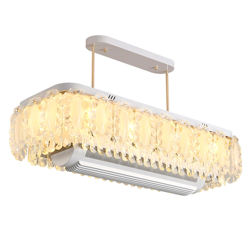 Grand View Garden lujo ligero nuevo tipo de tambor sin lámpara de ventilador de hoja de ginkgo francés lámpara de cristal de sala de estar lámpara de techo 413L
