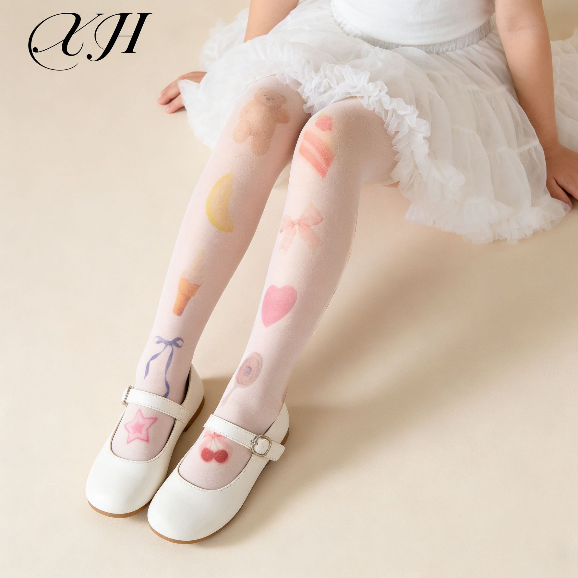 White thin summer tights
