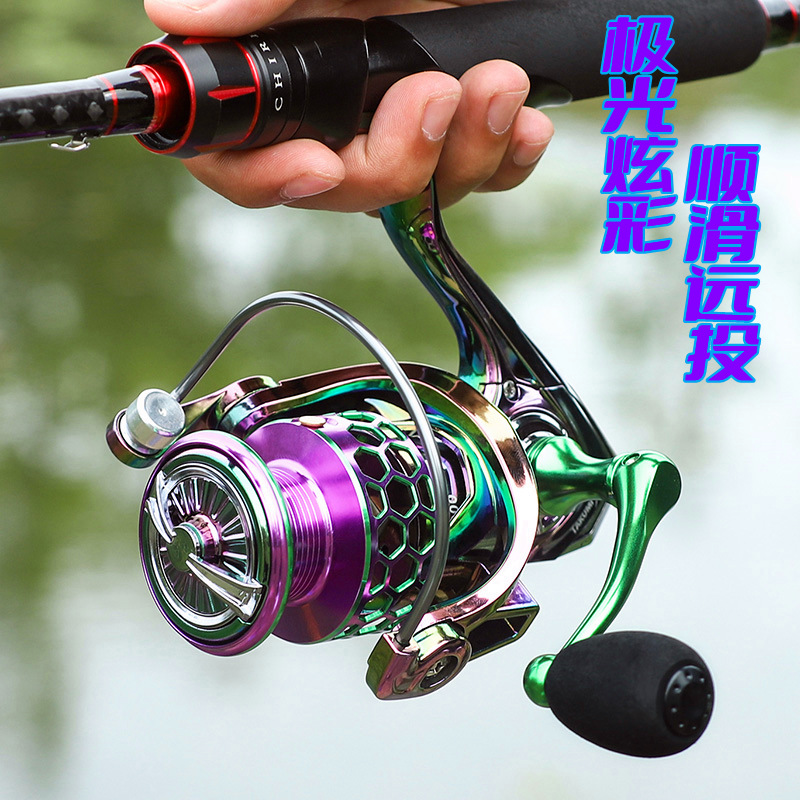Chibian colorful metal spinning wheel, sea pole long-distance fishing wheel, anchor fish wheel, fishing line wheel, fish wheel fishing gear wholesale
