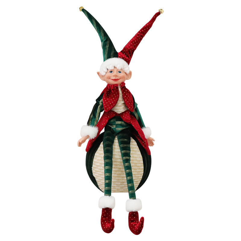 Shengyuan nuevo producto de Navidad rojo y verde bola de Navidad muñeca elf decoración decoración de árbol de Navidad decoración de ventanas de hotel