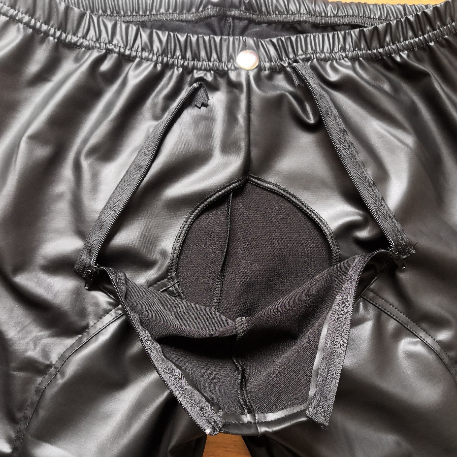 Sexy Leather Trousers For Men Matte Finish Nightclub Stage Outfit_voghion.com